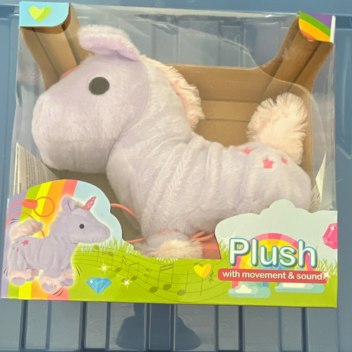 Plush unicorn pull - pull, along